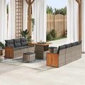 Conjunto de sofás de jardín 13 pcs Gris ratán sintético