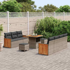Conjunto de sofás de jardín 13 pcs Gris ratán sintético