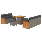 Conjunto de sofás de jardín 13 pcs Gris ratán sintético