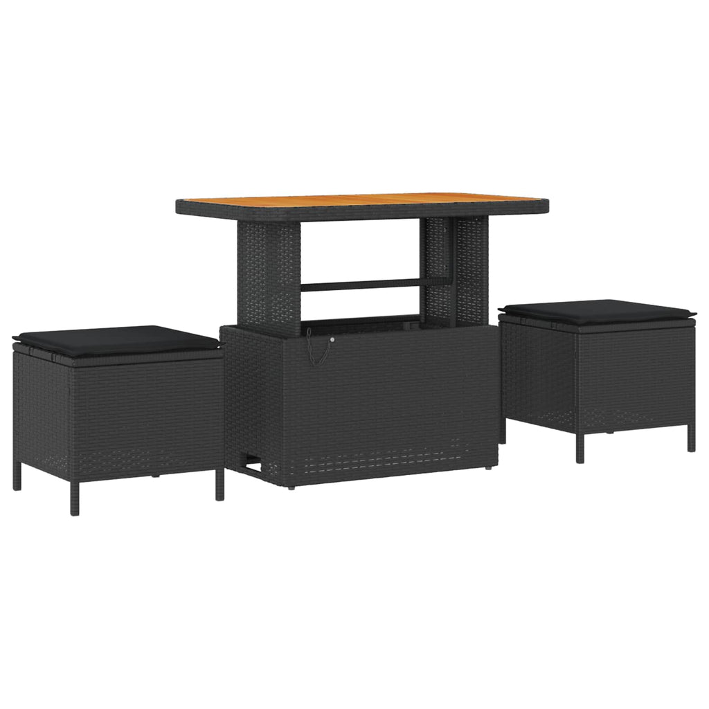 Conjunto de sofás de jardín 13 pcs Negro ratán sintético