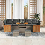 Conjunto de sofás de jardín 13 pcs Gris ratán sintético