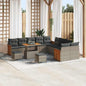Conjunto de sofás de jardín 13 pcs Gris ratán sintético