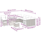 Conjunto de sofás de jardín 13 pcs Gris ratán sintético