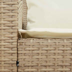 Sofá de jardín con cojines ratán sintético beige