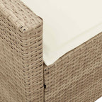 Sofá de jardín con cojines ratán sintético beige