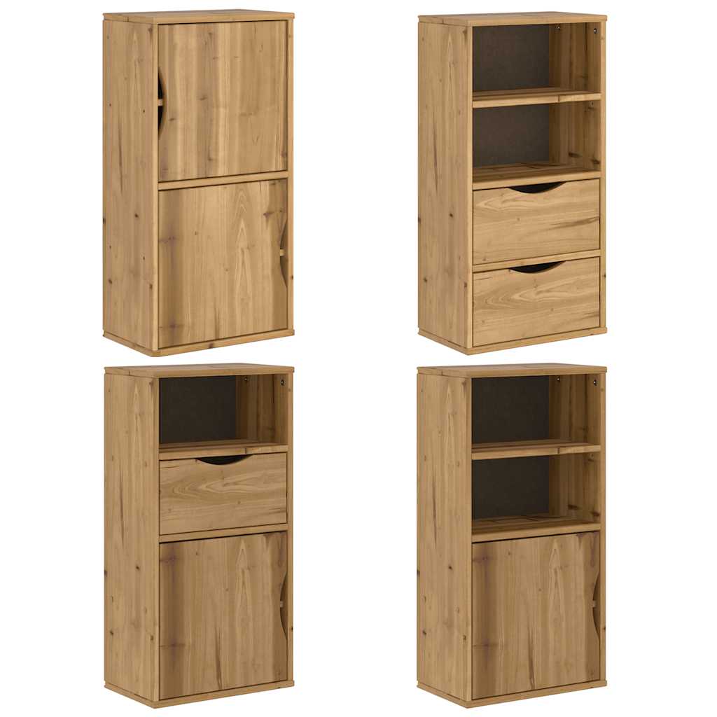 Armarios auxiliares 4 uds "ODDA" 40x24x79 cm Madera maciza pino