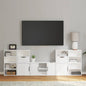 Muebles de TV 5 piezas con iluminación LED roble artesanal