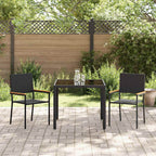 Conjunto de Comedor de Jardín 3 pcs Negro ratán sintético