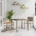 Conjunto de Comedor de Jardín 3 pcs Gris ratán sintético