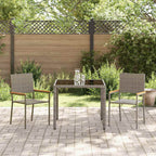Conjunto de Comedor de Jardín 3 pcs Gris ratán sintético