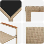 Conjunto de Comedor de Jardín 3 pcs Beige ratán sintético