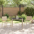 Conjunto de Comedor de Jardín 3 pcs Beige ratán sintético