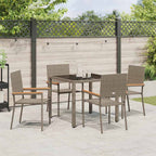 Conjunto de Comedor de Jardín 5 pcs Gris ratán sintético