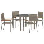 Conjunto de Comedor de Jardín 5 pcs Gris ratán sintético