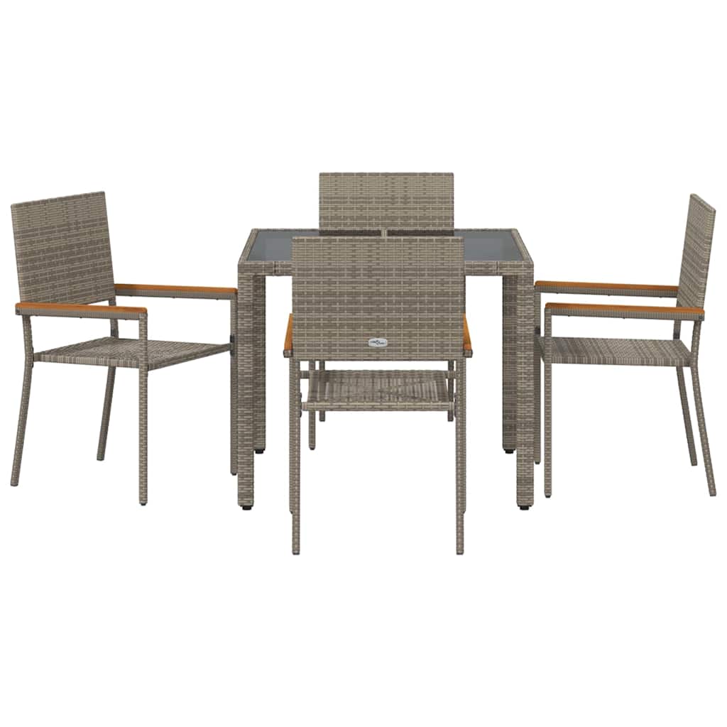 Conjunto de Comedor de Jardín 5 pcs Gris ratán sintético