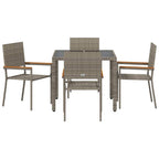 Conjunto de Comedor de Jardín 5 pcs Gris ratán sintético
