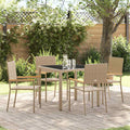 Conjunto de Comedor de Jardín 5 pcs Beige ratán sintético