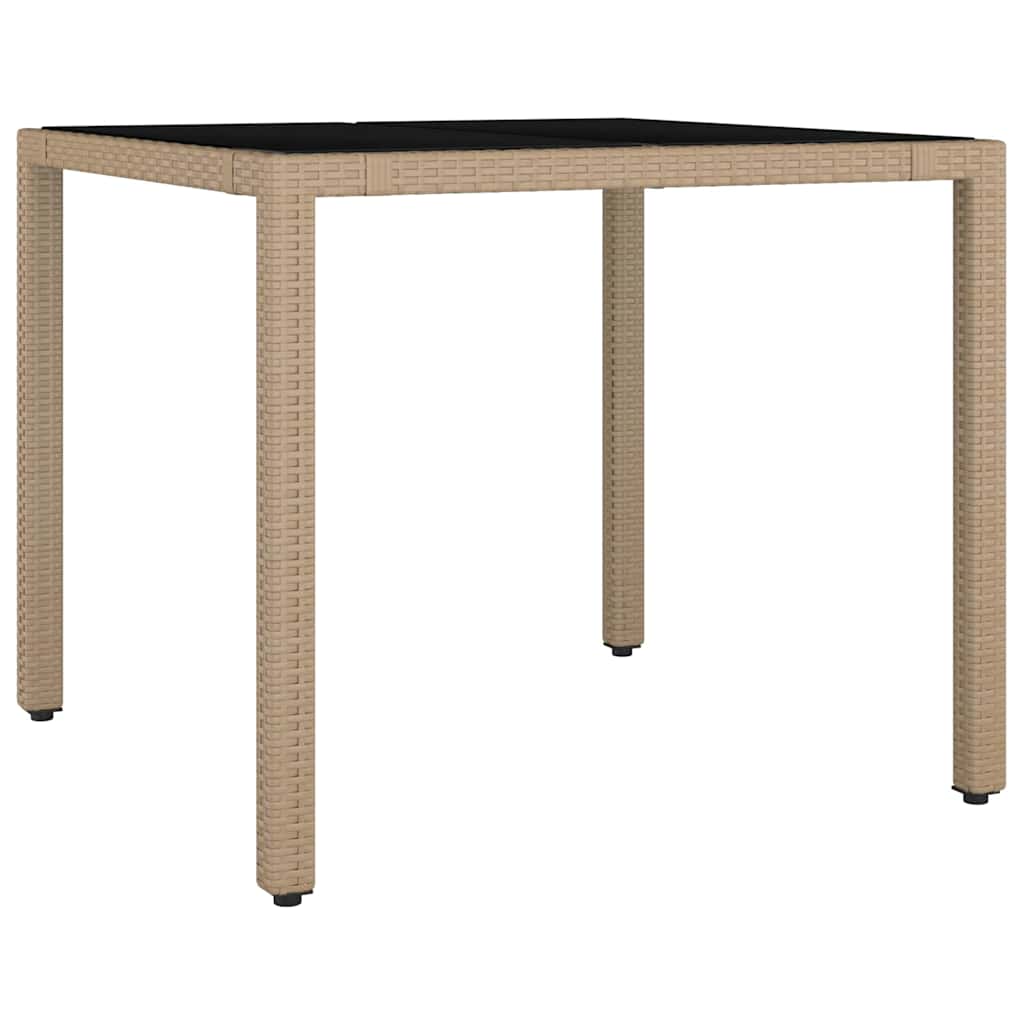 Conjunto de Comedor de Jardín 5 pcs Beige ratán sintético