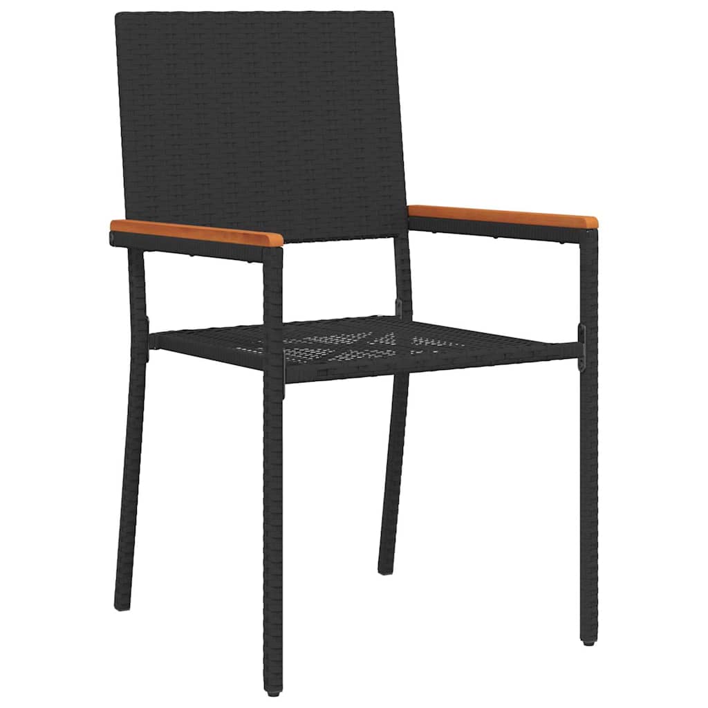 Conjunto de Comedor de Jardín 7 pcs Negro ratán sintético