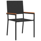 Conjunto de Comedor de Jardín 7 pcs Negro ratán sintético