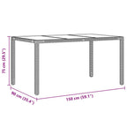 Conjunto de Comedor de Jardín 7 pcs Negro ratán sintético