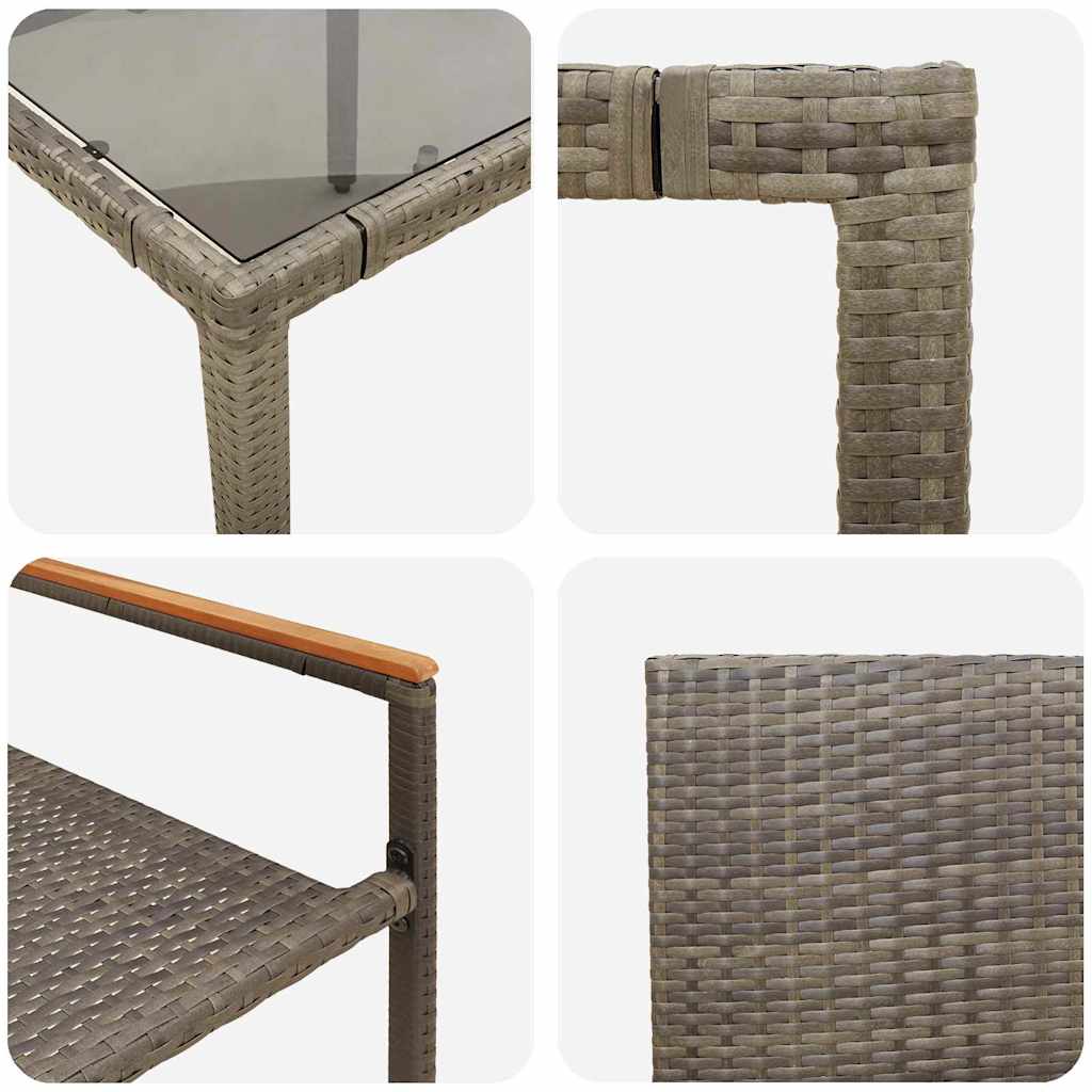 Conjunto de Comedor de Jardín 7 pcs Gris ratán sintético