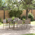 Conjunto de Comedor de Jardín 7 pcs Gris ratán sintético