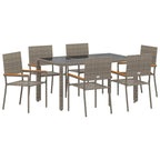 Conjunto de Comedor de Jardín 7 pcs Gris ratán sintético