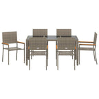 Conjunto de Comedor de Jardín 7 pcs Gris ratán sintético