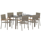Conjunto de Comedor de Jardín 7 pcs Gris ratán sintético