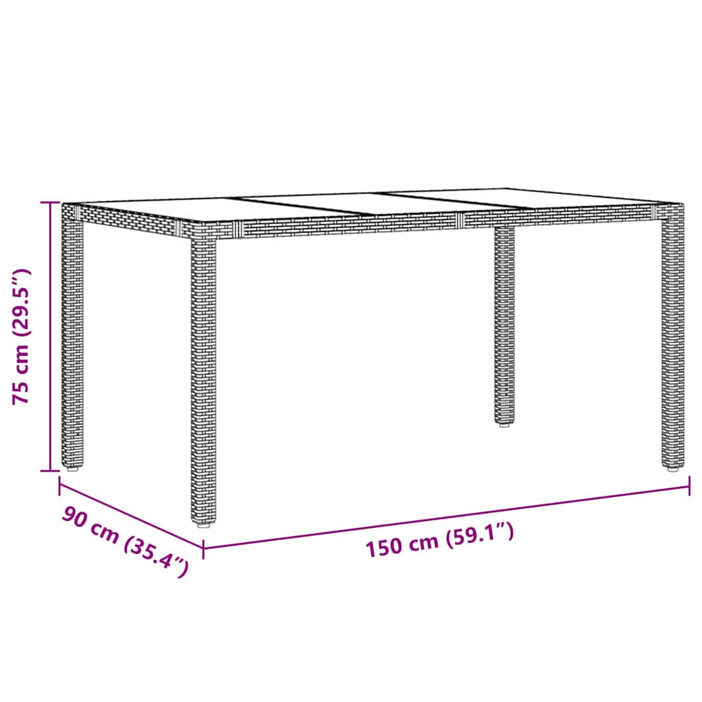 Conjunto de Comedor de Jardín 7 pcs Gris ratán sintético