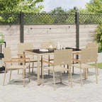 Conjunto de Comedor de Jardín 7 pcs Beige ratán sintético
