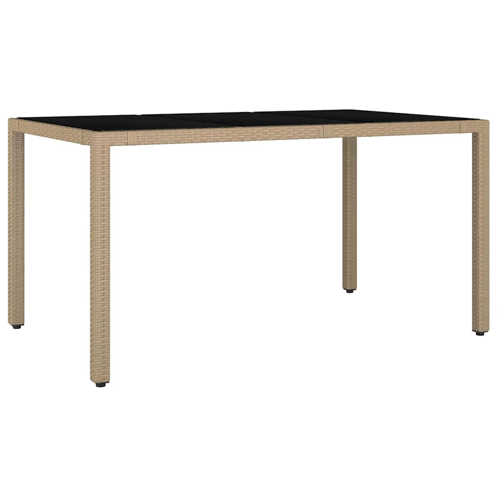 Conjunto de Comedor de Jardín 7 pcs Beige ratán sintético
