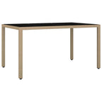 Conjunto de Comedor de Jardín 7 pcs Beige ratán sintético