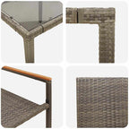 Conjunto de Comedor de Jardín 9 pcs Gris ratán sintético