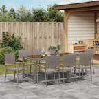 Conjunto de Comedor de Jardín 9 pcs Gris ratán sintético
