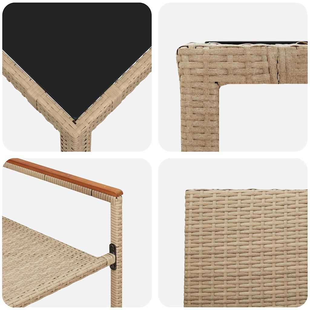 Conjunto de Comedor de Jardín 9 pcs Beige ratán sintético