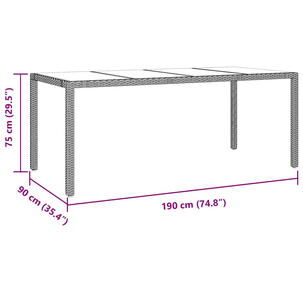 Conjunto de Comedor de Jardín 9 pcs Beige ratán sintético
