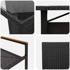Conjunto de Comedor de Jardín 9 pcs Negro ratán sintético