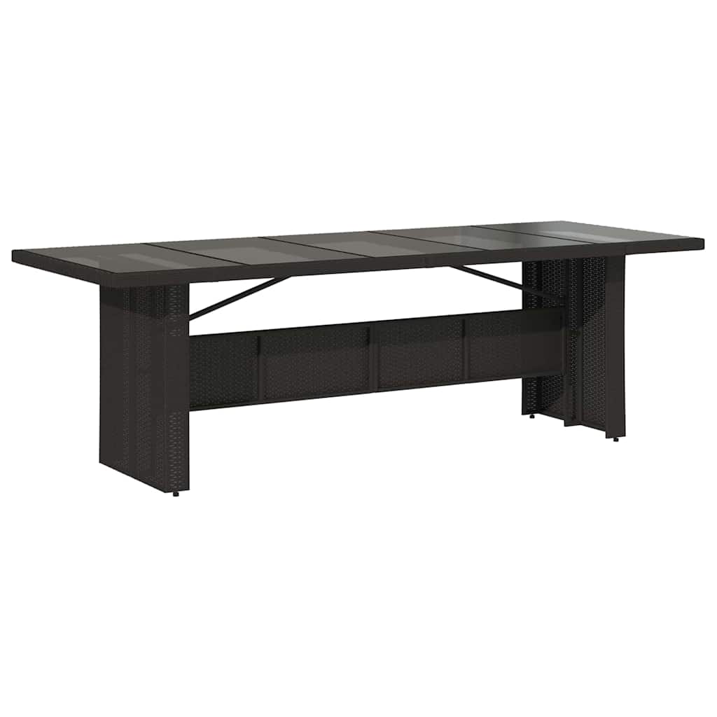 Conjunto de Comedor de Jardín 9 pcs Negro ratán sintético