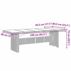 Conjunto de Comedor de Jardín 9 pcs Negro ratán sintético
