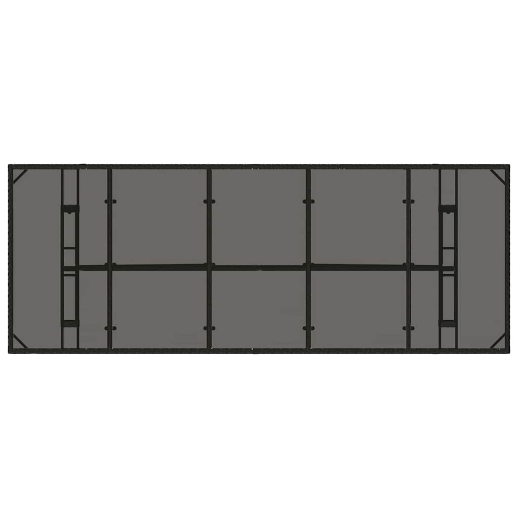 Conjunto de Comedor de Jardín 9 pcs Negro ratán sintético