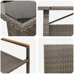 Conjunto de Comedor de Jardín 9 pcs Gris ratán sintético