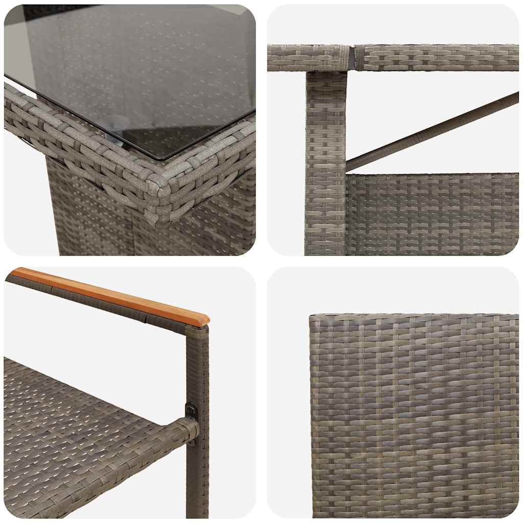 Conjunto de Comedor de Jardín 9 pcs Gris ratán sintético