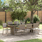Conjunto de Comedor de Jardín 9 pcs Gris ratán sintético