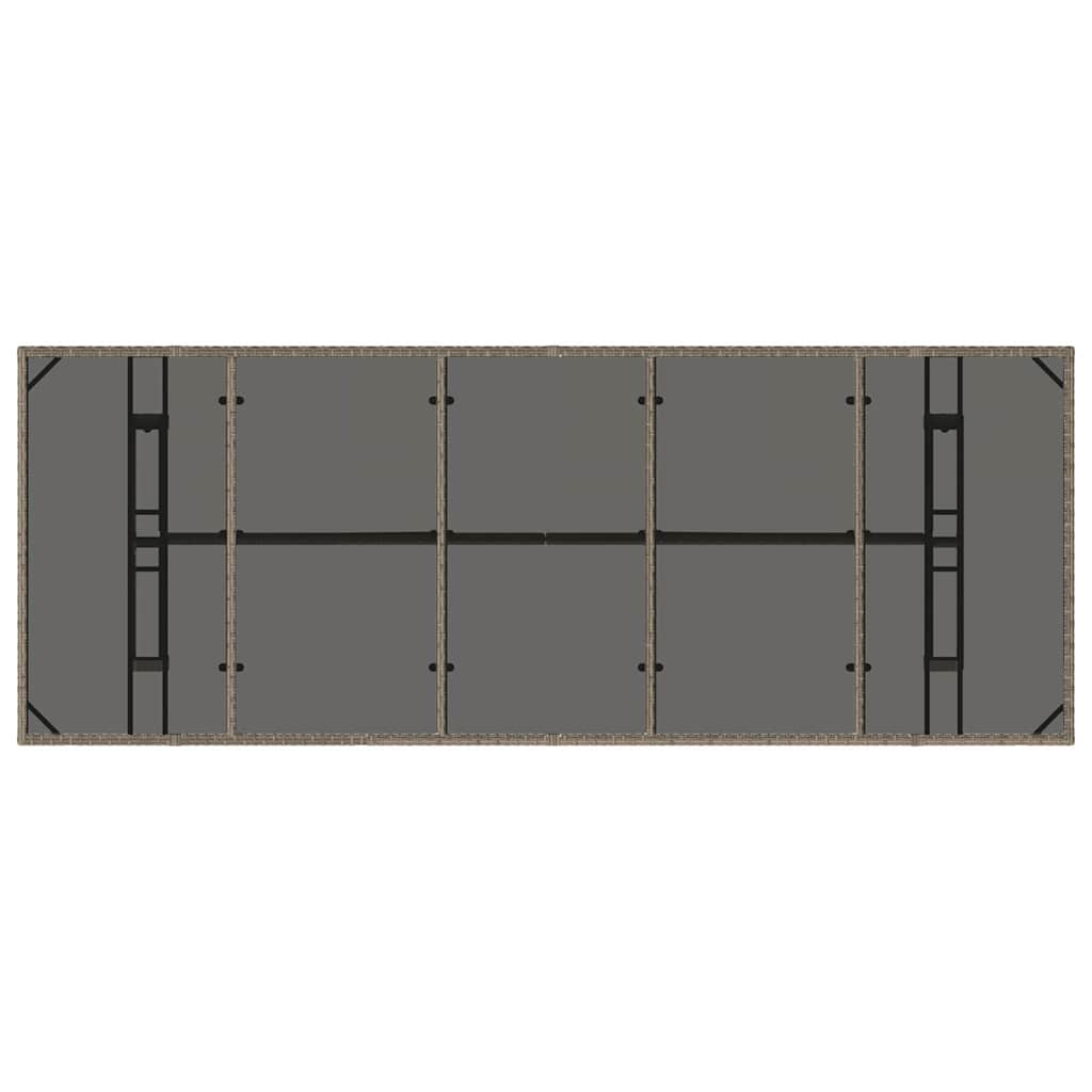 Conjunto de Comedor de Jardín 9 pcs Gris ratán sintético