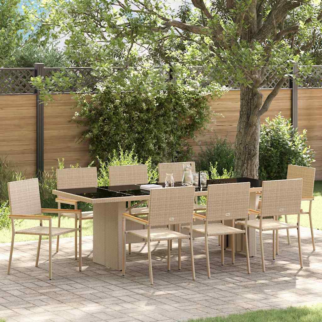 Conjunto de Comedor de Jardín 9 pcs Antracita