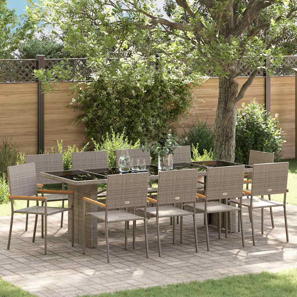 Conjunto de Comedor de Jardín 11 pcs Antracita