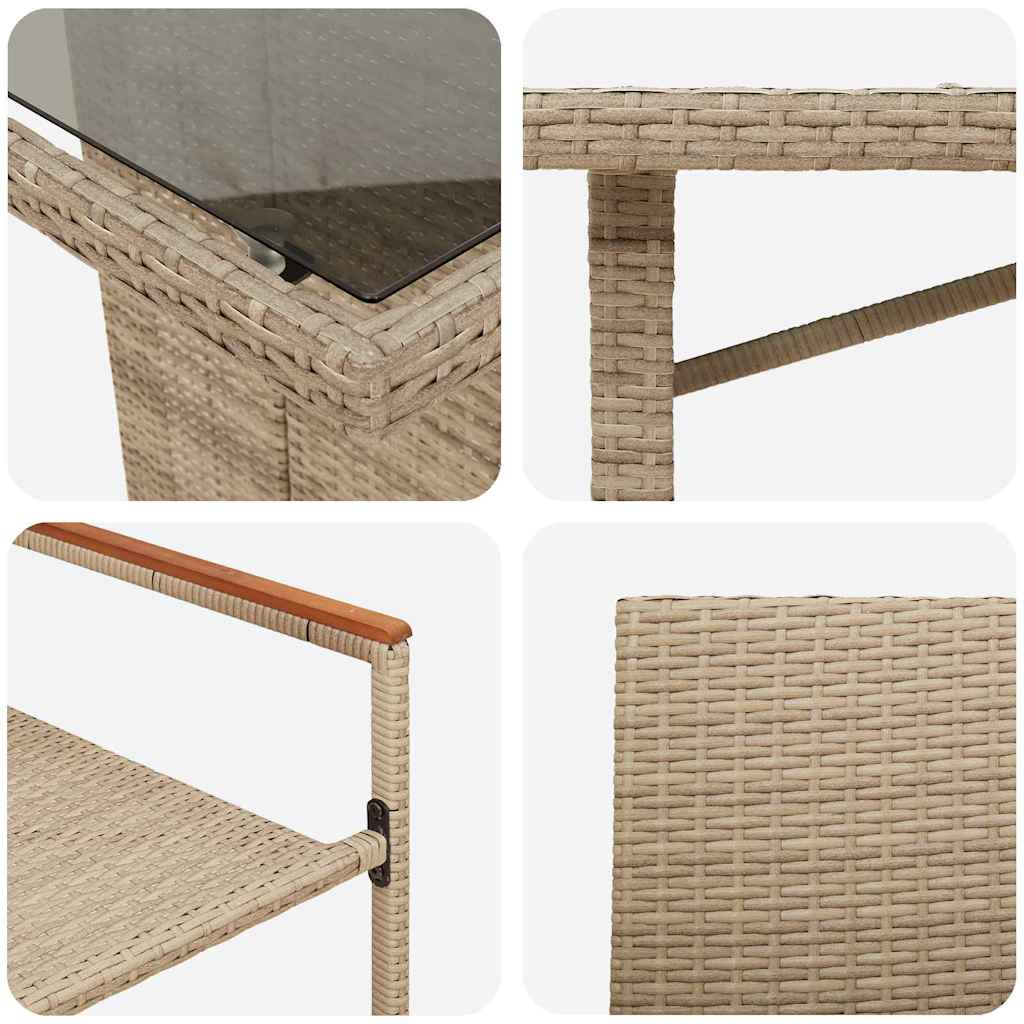 Conjunto de Comedor de Jardín 7 pcs Beige ratán sintético