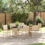 Conjunto de Comedor de Jardín 7 pcs Beige ratán sintético